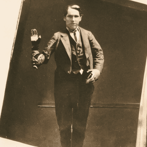 Old Photo of Man Waving